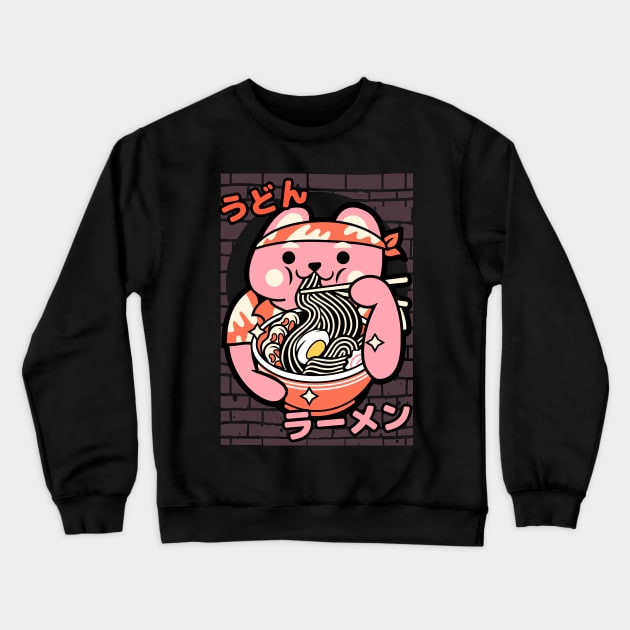 Street Cat's Ramen Crewneck Sweatshirt by comfydesigns